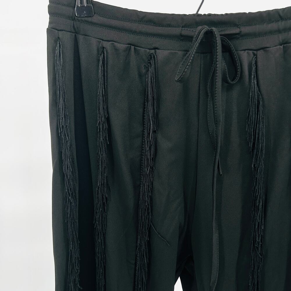 Fringe Black Polyester Gothic Boho Streetwear Tra… - image 3